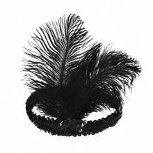 Feather Headpiece, Feather Headband, Single Dance Party Headpiece, Masquerade Party Headpiece, Party Headpiece, Halloween Party Headpiece Valentine's Day Costume - Multicolor - View 6