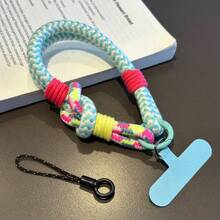 2026 Frühlingsfest, Valentinstag Handyband, kreative farbige gewebte Handyband kurze Handgelenksschnur Baumwolle doppelstrang Sicherheits Anti-Verlust Clip Handykette, geeignet für Outdoor-Reisen, Wandern, für Männer und Frauen, kurze Seil Handyhalter, Smartphone Armband, Smartphone Schutzhülle Band, Schlüsselanhänger