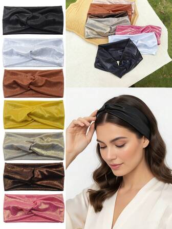 1 st skimrande korsband, enfärgad sporthårband, sminktillbehör för ansiktstvätt, pannskydd