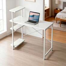 Mesa Auxilia Escritorio Para Oficina Minimalista Moderno Muebles Para Pc - Blanco - Ver 5