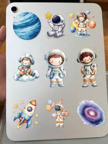 50pcs Astronaut Stickers For Notebook, Phone Case, Diary, Scrapbook, Window, Skateboard, Luggage, Fridge, New Year Gift