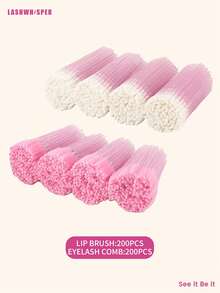 1pc/50pcs/100pcs/200pcs/400pcs/600pcs/800pcs/1000pcs Disposable Lip Brush Wands - Lint-Free Lip Gloss And Lipstick Applicator, Suitable For Makeup - Pink - View 18