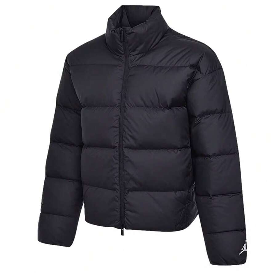 Nike 男士 Jordan 休闲保暖立领羽绒服 - 黑色 - 查看 1