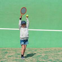 Crefotu - Juego de raquetas de tenis para niños pequeños niños mango de esponja incluye 6 bádminton 1 pelota de tenis bolsa y 2 pelotas aumenta los deportes de los niños mejora las habilidades - como en la foto - Ver 7