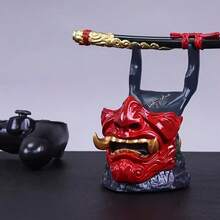 1pc Demon Face Warrior Sword Controller Stand, Compatible With PS/-, Resin Gaming Accessory, Demon Themed Figurine, Gamer Gift, Home/Office Independent Console Display Stand (No Electronic Components, Handmade With Minor Imperfections) - Multicolor - View 9