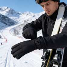 1 双冬季滑雪手套，男女通用防水保暖手套，加厚隔热手套，户外骑行防寒手套