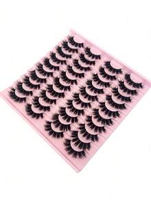 20 Pairs 3D Mink Lashes, Fluffy Natural Look False Eyelashes Strip Lashes,Lashes,Eyelashes,Fake Lashes - màu đen - Xem 3