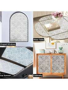 EstiloTendenciaDKTIE - PelíCula De Privacidad Boho Chic Para Ventanas Con Herramientas De InstalacióN, Suaviza La Luz, Reduce Los Rayos UV, PelíCula Decorativa Tipo Vidriera Para TeñIr Ventanas Para El Hogar, 17.7 XCalidad PremiumVersióN Mejorada - blanco puro - Ver 6