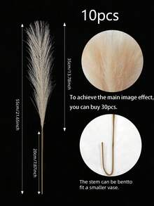 9/18/30 Peças Grama de Pampas Artificial, Decoração Boho Pampas Reed, Encher Vaso Plantas Falsas Modernas, Decoração Doméstica, Decoração de Casamento, Decoração de Jardim, Decoração de Quarto, Decoração de Outono, Decoração de Halloween - Multicolorido - Visão 11