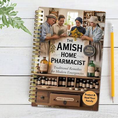 Amish Family Apothecary Notebook - Vintage Herbal Medicine Book, Contains Herbal And Plant Elements, Traditional Remedies Suitable For Modern Emergencies, Herbal Medicine Book, Herbal Guide, Classic Design, Durable Cover, High-Quality Paper