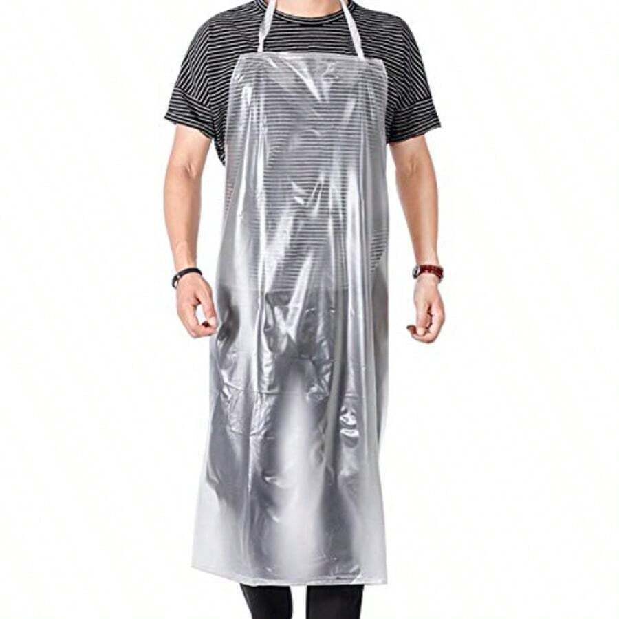 Unisex 47"x27.5" Heavy Duty Transparent PVC Waterproof Dish Washing Aprons - como en la foto - Ver 1