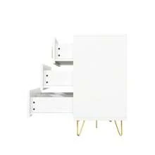 Elegant Sideboard With A Modern Design, Chest Of Drawers And Plenty Of Storage Space, Gold Handles - White - View 8