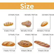Juego de 7 piezas de decoración de pan artificial para pan francés falso pan de cruasán realista simulación baguette de sésamo modelo rombo repostería pastelería cocina fiesta - Conjunto D7 - Ver 2