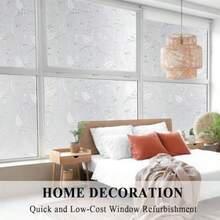 44cm by 200cm - Mikomer Privacy Window Film Wheat Static Cling Glass Door Film Non Adhesive Window Cling Removable Heat Control Anti UV for Office and Home Decoration 44cm. By 200cm. - Florpura - Ver 5