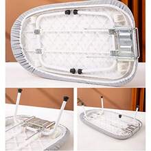 Tabla de Planchar Plegable estación de Planchado Plegable para hogar Burro de Planchar pequeño Patas Plegables y Cubierta de algodón Acolchada Resistente a Las Quemaduras Lavable Duradera - Gris - Ver 6