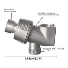 Handheld Shower Head Holder, Shower Arm Mounted Hose Bracket For Handheld Shower Head, ABS Plastic Body With 360-Degree Stainless Steel Swivel Ball Joint, Adjustable Mode - Grey - View 4