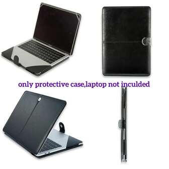High-End PU Leather Protective Case Compatible With Apple Air/Pro 13.3/13.6 Inch (Brown/Black)