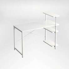 Mesa Auxilia Escritorio Para Oficina Minimalista Moderno Muebles Para Pc - Blanco - Ver 7