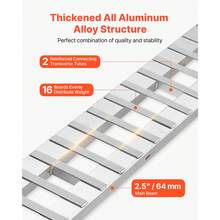 Loading Ramps, 2 Pcs 94 X 15 In, Durable Aluminum And Heavy-Duty Trailer Ramp Set With 16 Anti-Slip Plates, 6000 Lbs Combined Capacity, For Carts, Farm Tractors, ATVs, Lawn Mowers, Motorcycles - 94 X 15 In - View 3