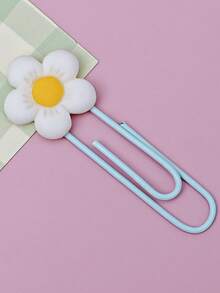 30pcs/3pcs/1pc Flower PVC + Metal Binder Clips Bookmarks, Cute Office Stationery Paper Clips, Multiple Colors Available - Multicolor - View 11