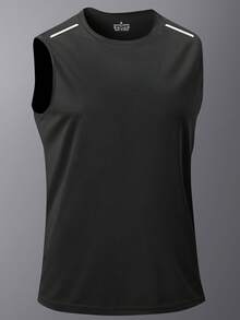 1pc Men's Letter Print Casual Sports Sleeveless Tank Top, Summer