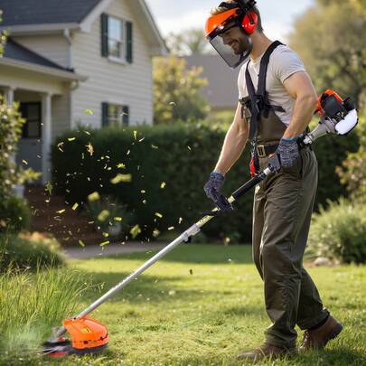 Gas Hedge Trimmer, 2 Cycle Gas Power Handheld Trimmer, 7-In-1 26cc We Ed Eater With Extension Pole & Protective Gear Set, Includes Hedge & String Trimmer, Brush Cutter(3T & 40T), Edger, Pole Saw