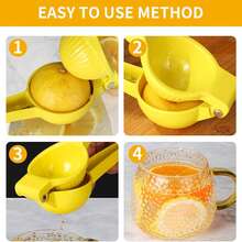 1pc Portable Aluminum Multifunctional Citrus Juicer - Efficient Manual Lemon Squeezer With Easy-Squeeze Design, Anti-Slip Handle, Effortless Citrus Press, No Electricity Needed, And Space-Saving Kitchen Storage - Essential Kitchen Gadgets For Fresh Juice Lovers - Yellow - View 5