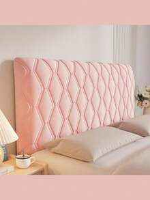 1pc Velvet Thickened Headboard Cover, Suitable For Standard Double Bed, King Size Bed, California King Bed, Quilted Headboard Cover, Soft And Dust-Proof, Bedroom Decor, Washable, Long Protective Cover With Pillow, Suitable For Extra Large Bed, Elastic Filling, Elegant For Double Bed, Single Bed, Applicable For Wooden Bed, Suitable For Couples