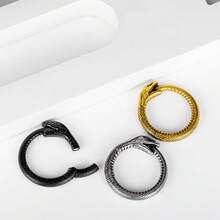 1件装不锈钢蛇形耳坠，适用于拉伸耳洞、耳扩、耳钉、身体饰品、女性饰品配件 - 蛇-2 - 查看 2