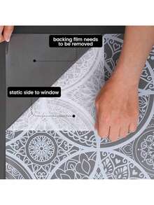 EstiloTendenciaDKTIE - PelíCula De Privacidad Boho Chic Para Ventanas Con Herramientas De InstalacióN, Suaviza La Luz, Reduce Los Rayos UV, PelíCula Decorativa Tipo Vidriera Para TeñIr Ventanas Para El Hogar, 17.7 XCalidad PremiumVersióN Mejorada - blanco puro - Ver 8