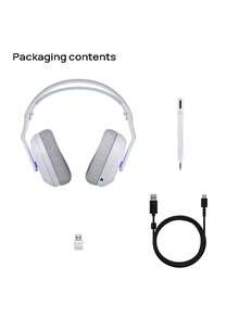 Logitech Bezprzewodowy zestaw słuchawkowy do gier Bluetooth G522 z łącznością w trzech trybach o niskim opóźnieniu, lekki i wygodny, z mikrofonem z redukcją szumów i efektami świetlnymi RGB