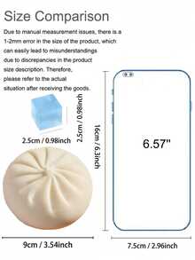 1pc Colorful Dumpling Shaped Squishy Stress Relief Ball, Comes With Gift Bag, Squeeze Dough Ball To Relieve Stress And Anxiety, Soft Bun Shaped Stretchy Desktop Toy, Squeeze And Pinch, Soft And Squishy, Stress Relief Toy - Multicolor - View 3