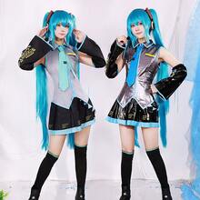 Virtual Idol Cosplay Costume Official Costume Patent Leather Cosplay Women's Anime Girl JK Costume Full Set - CY白銀漆皮全套 - 查看 7