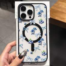 Funda de Teléfono con Patrón de Lazo de Lirio de los Valles, Compatible con Carga Inalámbrica, Resistente a Impactos, Funda Magnética con Sensación de Piel, Compatible con iPhone 17 Pro Max/17 Air/16/15/14 Plus/13/12/11  Galaxy A56/A55/A54/A36/A35/A26/A25/A16/A15/A06/S25 Ultra/S24 FE/S23 Plus/S22 - Multicolor - Ver 1