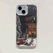 Funda para teléfono con espejo y escena navideña del Polo Norte. Perfectamente compatible con  17,  16 Pro Max,  15 Pro Max,  13 y  12. Fabricada en TPU resistente, ofrece una excelente protección contra golpes y caídas. Ideal para regalar a familiares, amigos o para las fiestas, es una excelente opción para Navidad, cumpleaños o simplemente para compartir la alegría de las fiestas. - Plateado - Ver 2