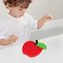 红苹果泡泡爆破减压感官玩具，坐立不安玩具，成人和儿童时尚泡泡爆破玩具，圣诞节、万圣节派对游戏装饰礼物，放松玩具，适合男孩、女孩、儿童和成人的节日礼物 - 彩色 - 查看 9