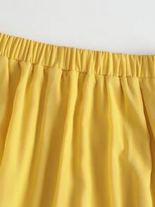 Women's High Waist Double Layer Pearl Chiffon Skirt, Fashionable And Stylish - Yellow - View 5