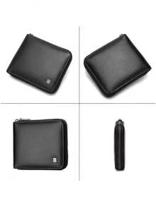 Pomelo Best Classic Short Genuine Leather Men Wallets Fashion Coin Pocket Card Holder Men Purse Simple Quality Male Wallets For Men Wallet Mini Wallet Purse Wallet Small Wallet Vintage Purse Money Wallet Men Wallet Leather - Black - View 6