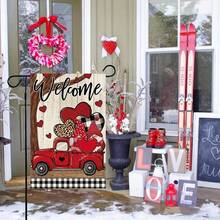 30.48 X 45.72 Cm Double-Sided Heart Truck Valentine's Day Garden Flag, Anniversary Rustic Yard Outdoor Decor - Red - View 3