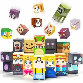 Bloques de construcción magnéticos con personajes y animales, cubos apilables magnéticos para niños pequeños, juguetes sensoriales y montessori para niños y niñas de 1 2 3 años