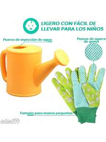 EstiloTendenciaJuego De 7 Piezas De Herramientas De JardineríA Para NiñOs, Todo En Uno Kit De Herramientas De JardineríA Duradero, Incluye Bolsa De Mano, Guante, Pava, Regadera, Pala, Rastrillo, TenedorCalidad PremiumVersióN Mejorada - 1 - Ver 5