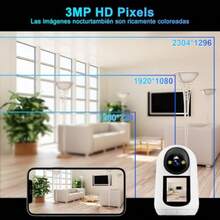 NUCKILY Cámara de  Interior con Pantalla de 2.4 Pulgadas 2MP Cámara WiFi Audio Bidireccional Detección de Movimiento Visión Nocturna Alarma iCSee O Tris Home App Compatible Alexa-0003 - como en la foto - Ver 4