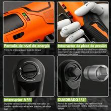 Pistola De Impacto Inalámbrico Llave De Trinquete Eléctrica - Naranja - Ver 7