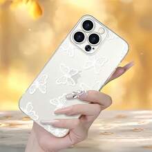 La imagen es completamente blanca, sin elementos perceptibles. Por lo tanto, es imposible generar un título de producto basándose en su contenido. Funda para teléfono con diseño de elementos, compatible con los modelos de  16, 15, 14 Pro Max, 13, 12, 11, XR y XS Plus. Fabricada en silicona TPU, ofrece protección contra golpes y caídas, con función de protección contra caídas y una excelente sensación al tacto. Es el regalo ideal para familiares, amigos y seres queridos. - transparente - Ver 2