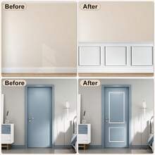 1件1米/39.37英寸自粘墙面装饰条套装，3D预制装饰线条护墙板，用于室内墙面装饰，可直接组装的护墙板 - 彩色 - 查看 6