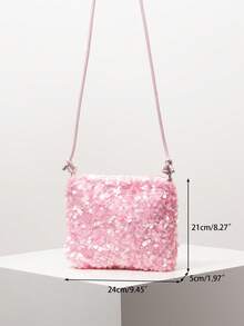 Women's Sequin Crossbody Bag, Bridal Party Clutch, Wedding Accessories, Women's Gift, Valentine's Day (Random Pattern) - Pink - View 8