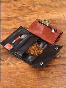 Hộp đựng thuốc lá giả da lộn cao cấp - Dành cho cả nam và nữ, thiết kế nhiều ngăn, túi mềm, khóa kéo an toàn, móc kim loại, phụ kiện hút thuốc | Hộp giả da thời trang | Móc kim loại, kẹp thuốc lá, túi đựng thuốc lá cuốn tay bằng da - Nhiều màu - View 6