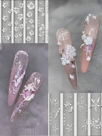 1pc Mandala, Garland, Lily 3D Nail Art Mold, Transparent Silicone Nail Decoration Mold,Transparent Silicone Nail Art Mold, Carved Floral, 3D Nail Art Decoration Mold