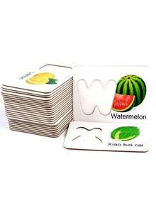 [发展] 彩色木制字母闪卡，适合幼儿 - ABC字母配对游戏，搭配水果，益智学前学习玩具，培养专注力和模式识别能力，是幼儿教育的完美礼物，字母拼图游戏 | 互动学习 | 木制玩具