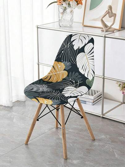 1/4 st digitaltryckt stretchöverdrag för stol, avtagbart sitsskydd, lämplig för olika tillfällen, mjukt och bekvämt tyg, återanvändbart